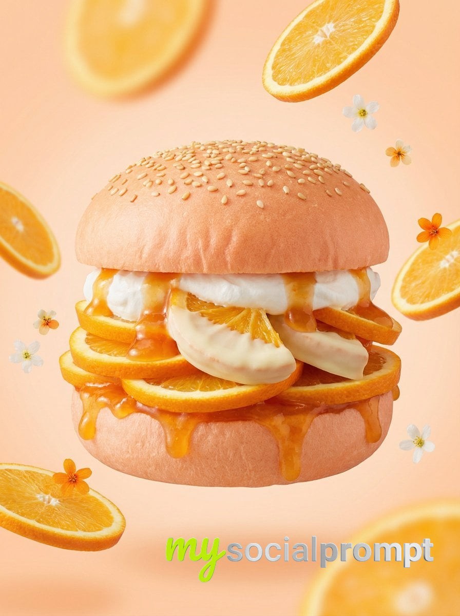 nanobanana prompt: Hyper-Realistic Strawberry Dessert Burger with Pastel Pink Studio Lighting 3