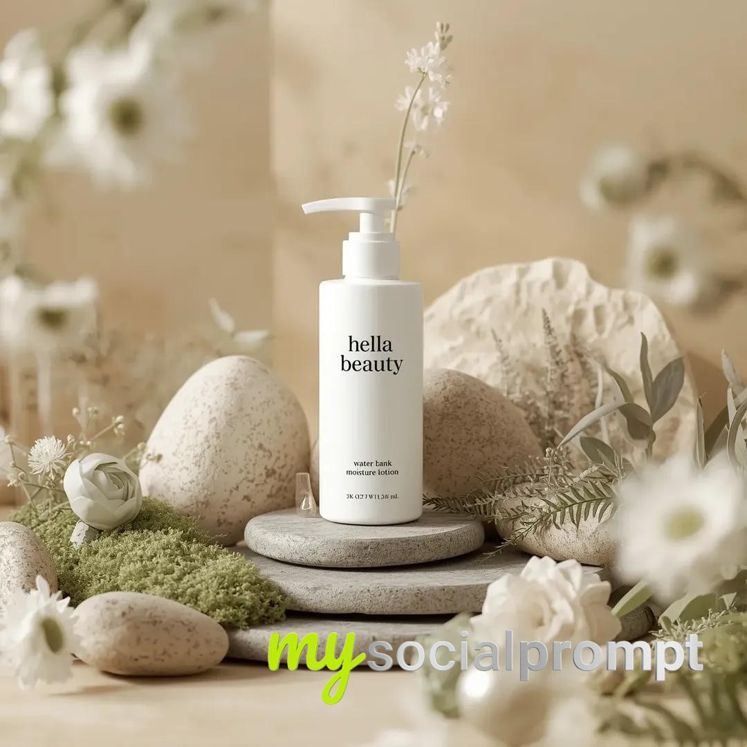nanobanana prompt: Hyperrealistic Skincare Photography with Botanical Symmetry 2
