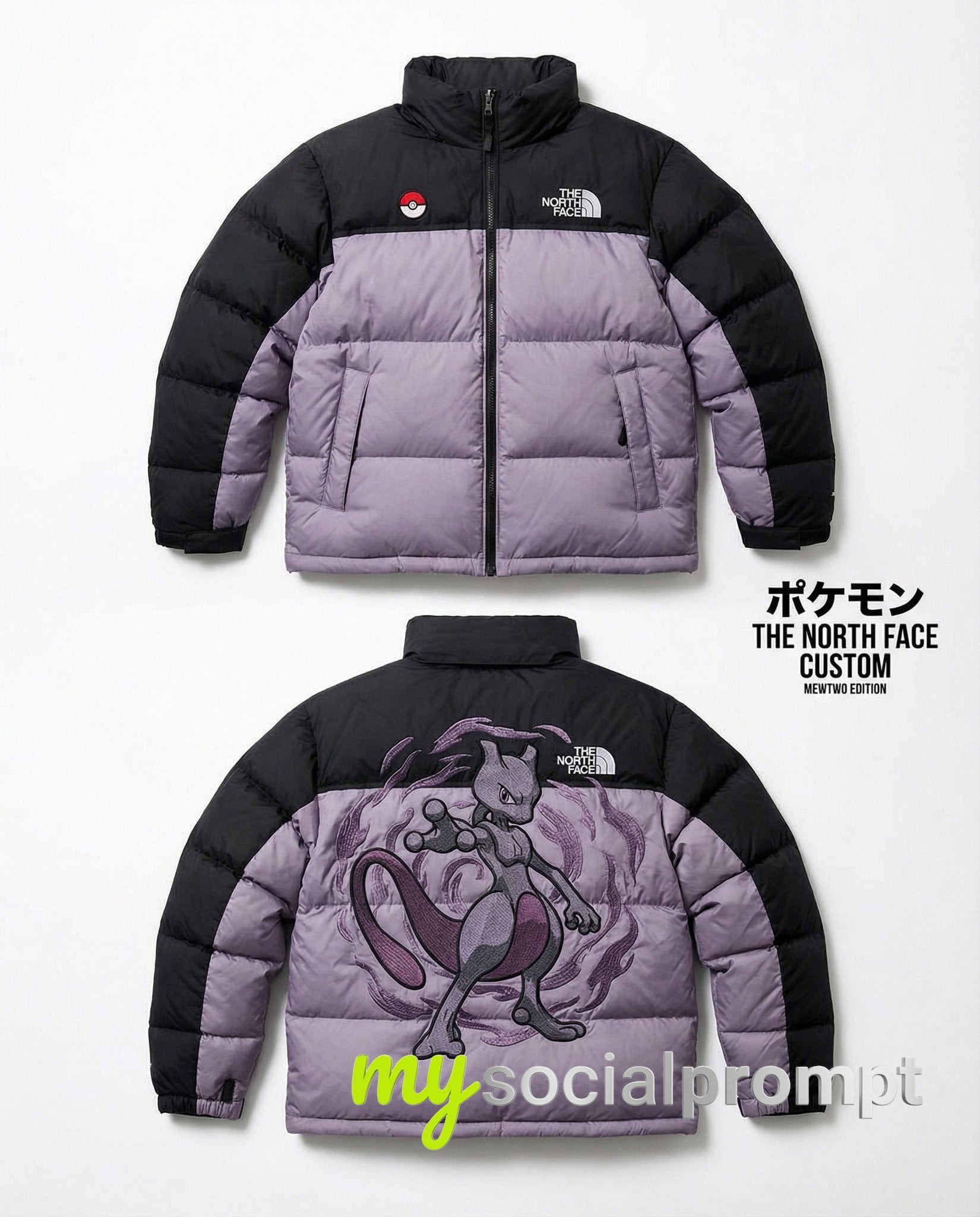 nanobanana prompt: Luxury Editorial Shot of Custom The North Face Nuptse 700 Puffer with Pokémon Inspired Embroidery 4