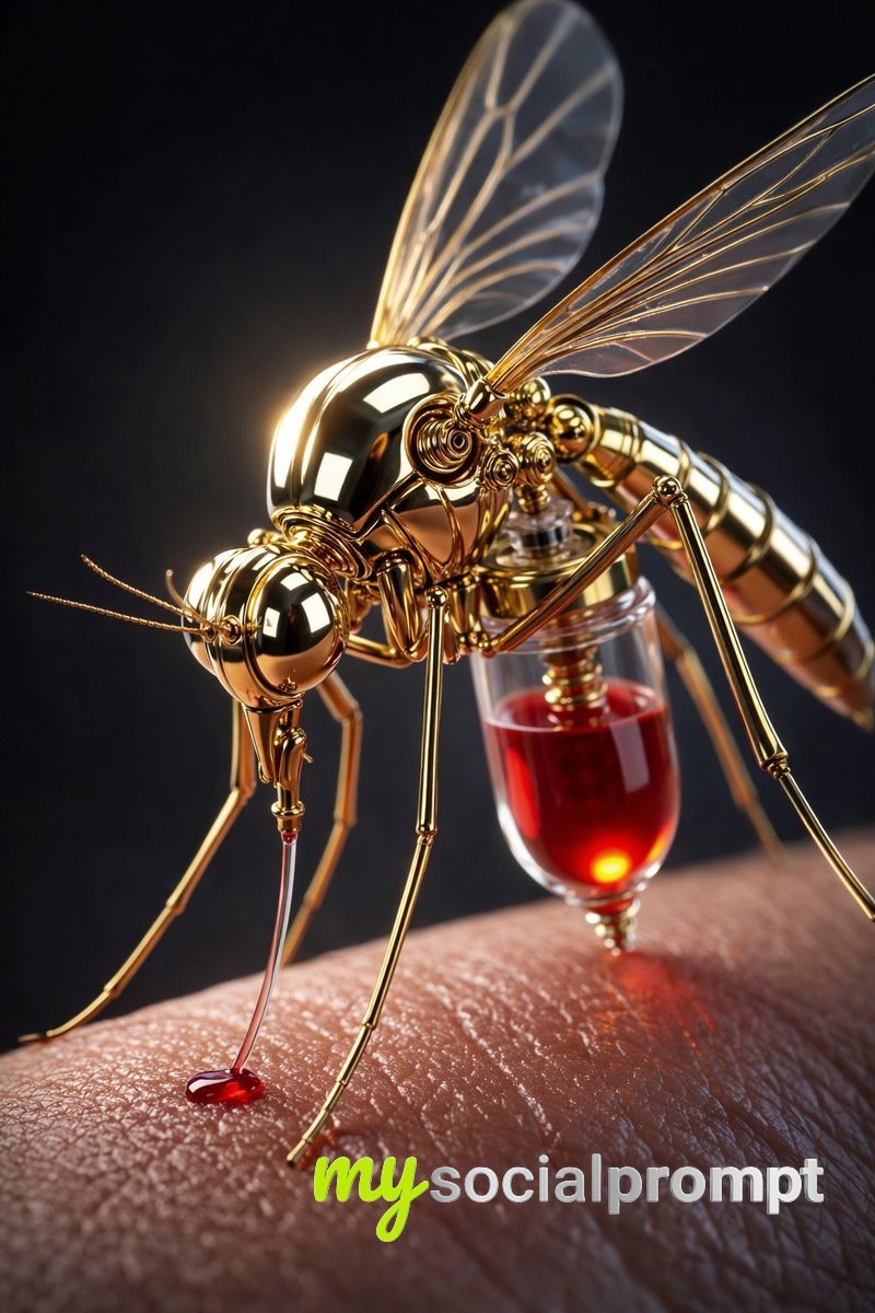 nanobanana prompt: Hyper-detailed Macro Realism of Mechanical Insects 2