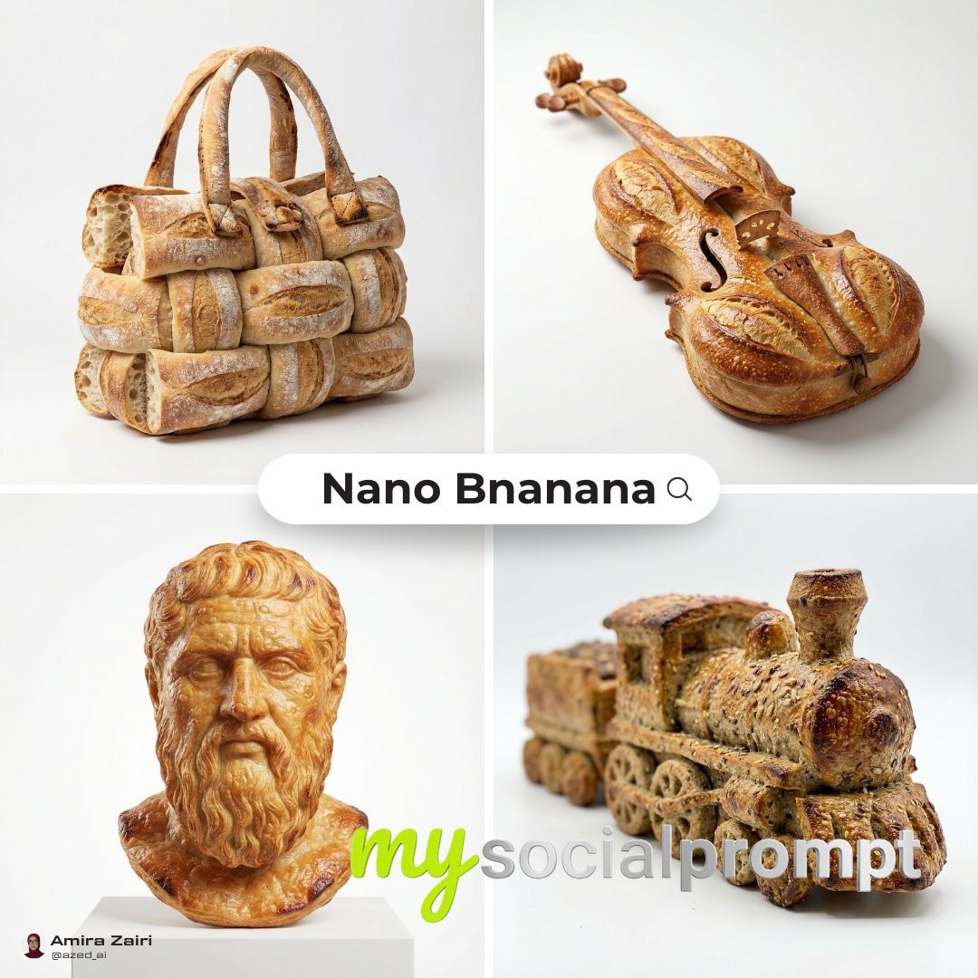nanobanana prompt: Photorealistic Bread Sculpture with Studio Lighting - AI Prompt Artwork