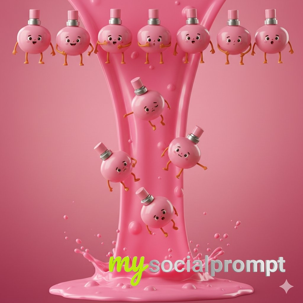 nanobanana prompt: Luxury Cosmetic Advertising with Playful Anthropomorphic Surrealism