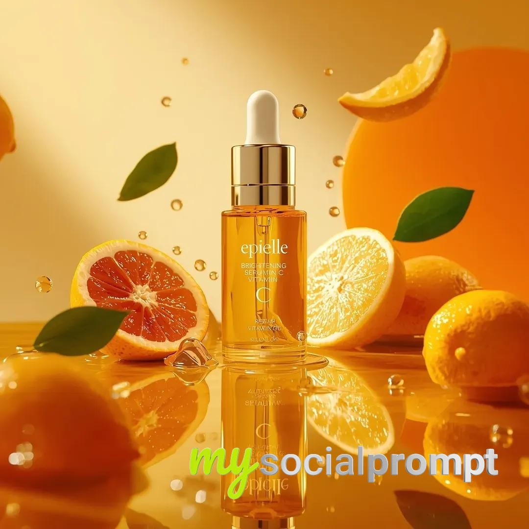 nanobanana prompt: Cinematic Skincare Product Photography with Golden Serum and Citrus 4