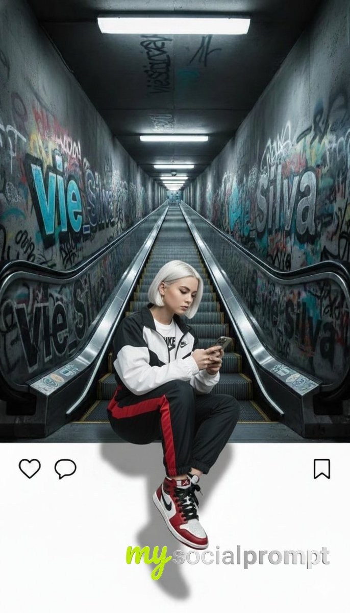 nanobanana prompt: Hyper-realistic 3D Profile Portrait with Nike Streetwear