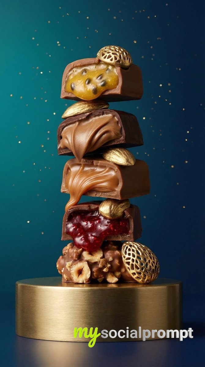 nanobanana prompt: Ultra-Realistic Artisan Chocolate Photography with Luxury Editorial Style
