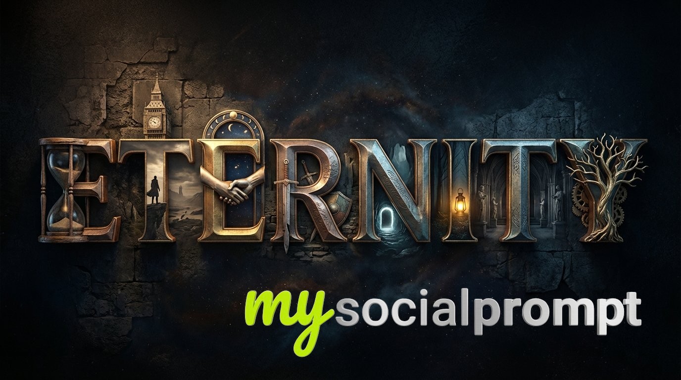 nanobanana prompt: Cinematic 3D Metallic Typography with Embedded Movie Scenes - AI Prompt Image 3