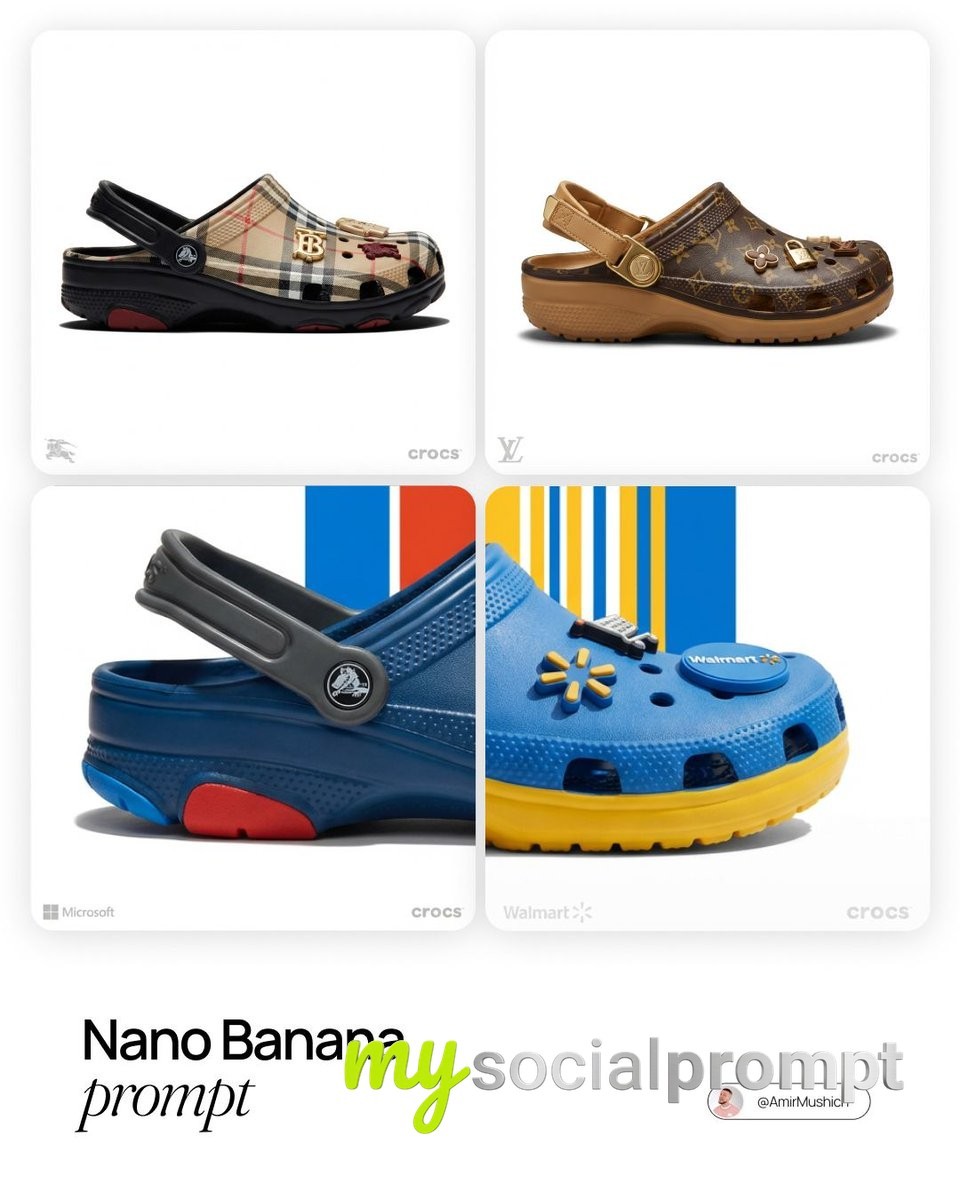 nanobanana prompt: High-End Crocs Collaboration Editorial Product Photography