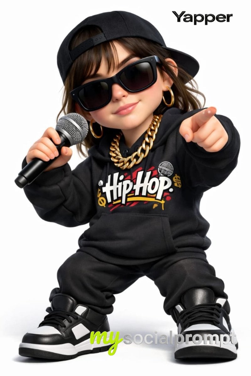 nanobanana prompt: 3D Pixar-style Rap Character with Cinematic Lighting and Oversized Fashion 2
