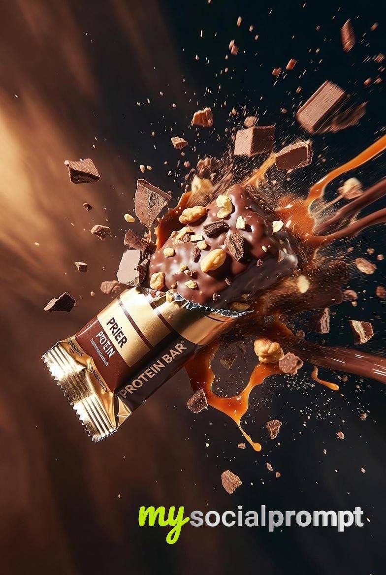 nanobanana prompt: Dynamic Product Photography of Premium Protein Bar with Dramatic Cinematic Lighting 3