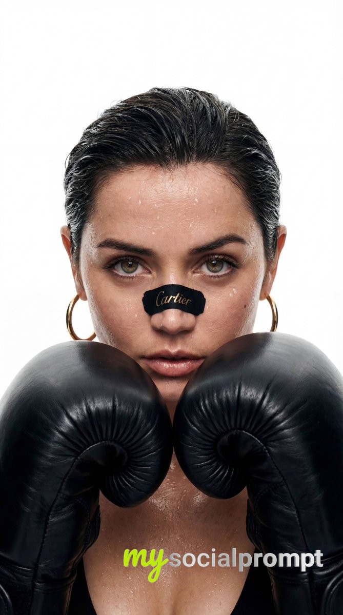 nanobanana prompt: Cinematic Boxing Portrait with Minimalist Luxury Aesthetic