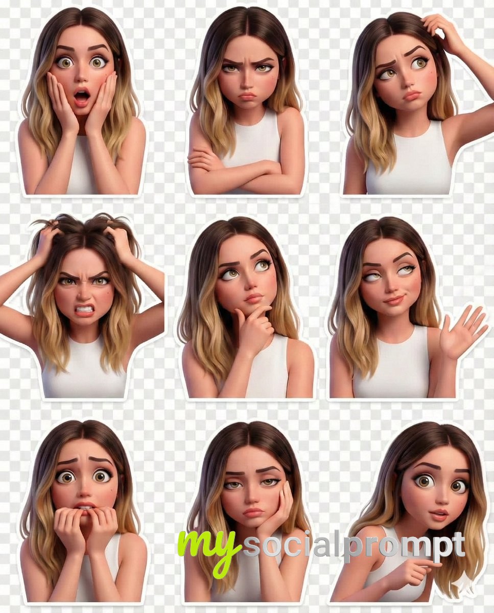nanobanana prompt: Pixar-Style Michael Jackson Sticker Set with 3x3 Emotion Grid