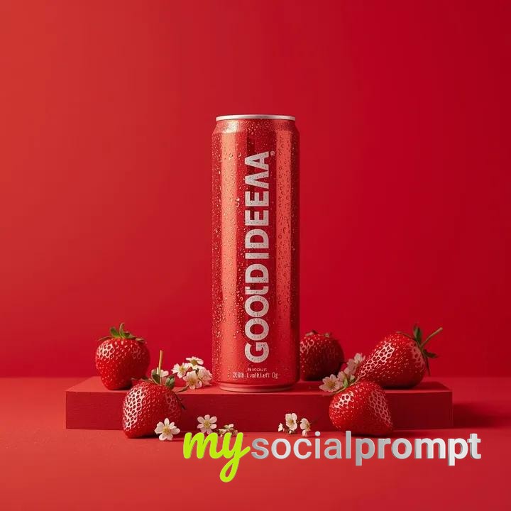 nanobanana prompt: Cinematic Studio Product Photography of Red Sparkling Water Can 2