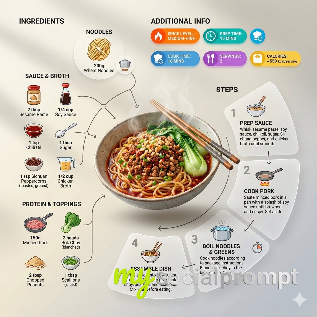 nanobanana prompt: Modern Recipe Infographic with Dynamic Editorial Layout