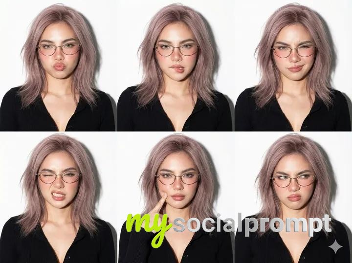nanobanana prompt: Expressive Headshot Collage with Cinematic Lighting