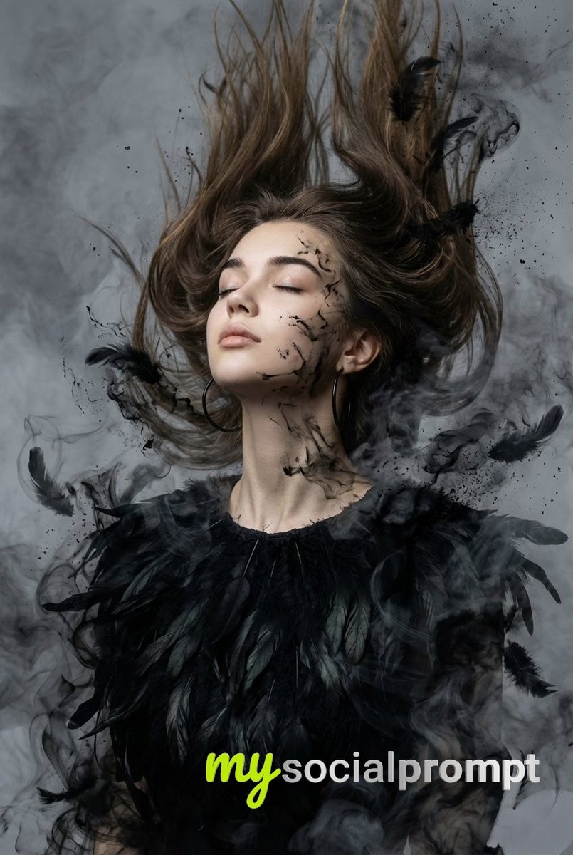nanobanana prompt: Surreal Portrait with Cinematic Lighting and Ethereal Textures