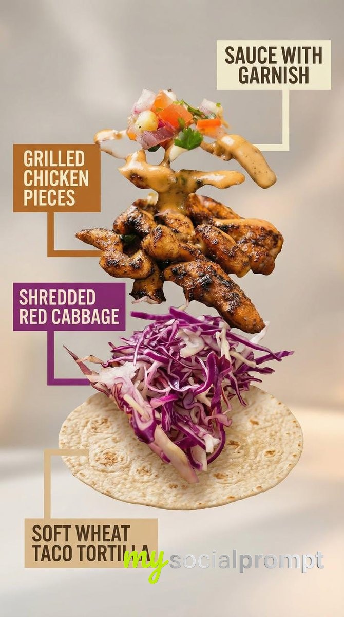 nanobanana prompt: Cinematic Food Photography & Deconstructed Taco Visualization