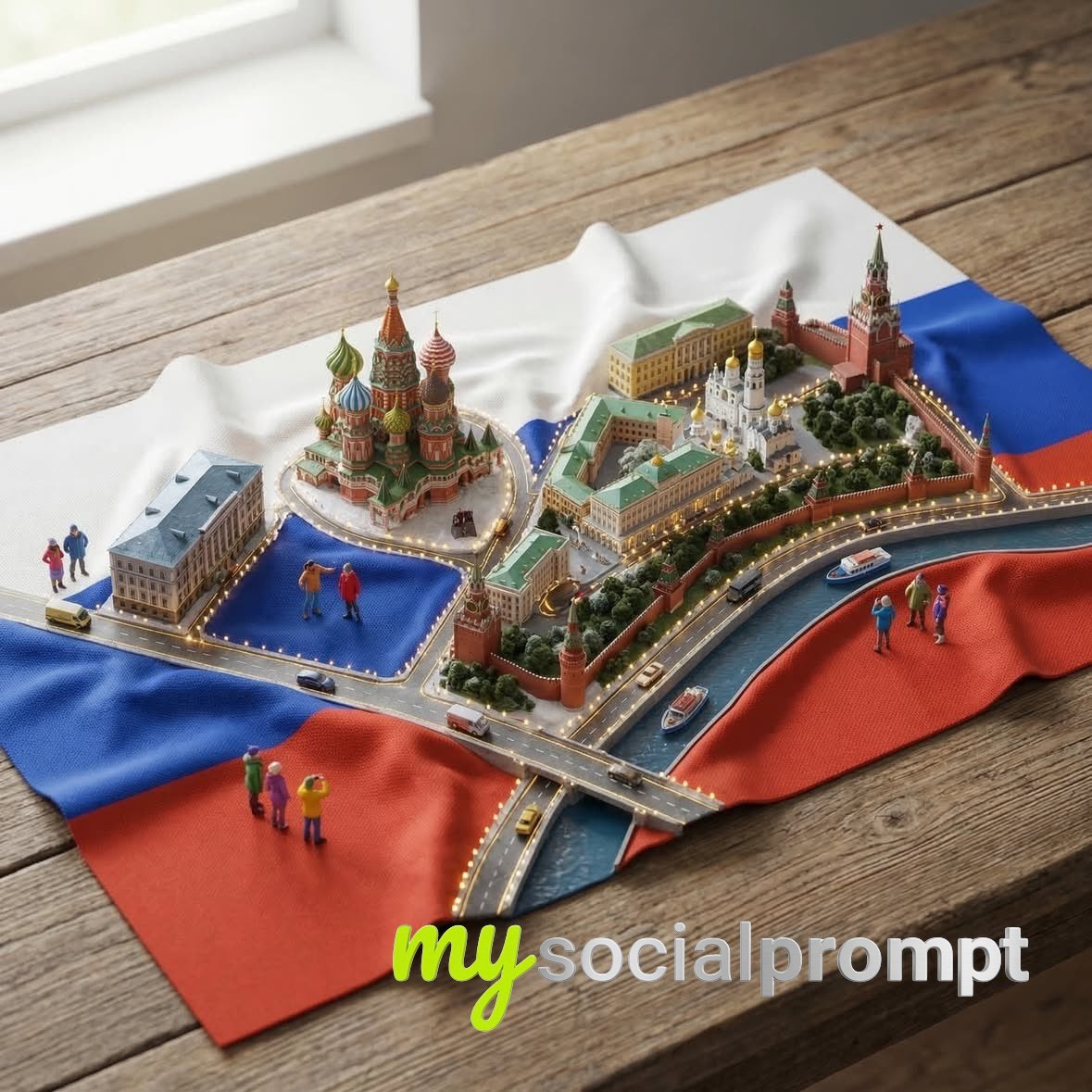 nanobanana prompt: Photorealistic Cutaway Paris Flag as Luxury Miniature Cityscape 2