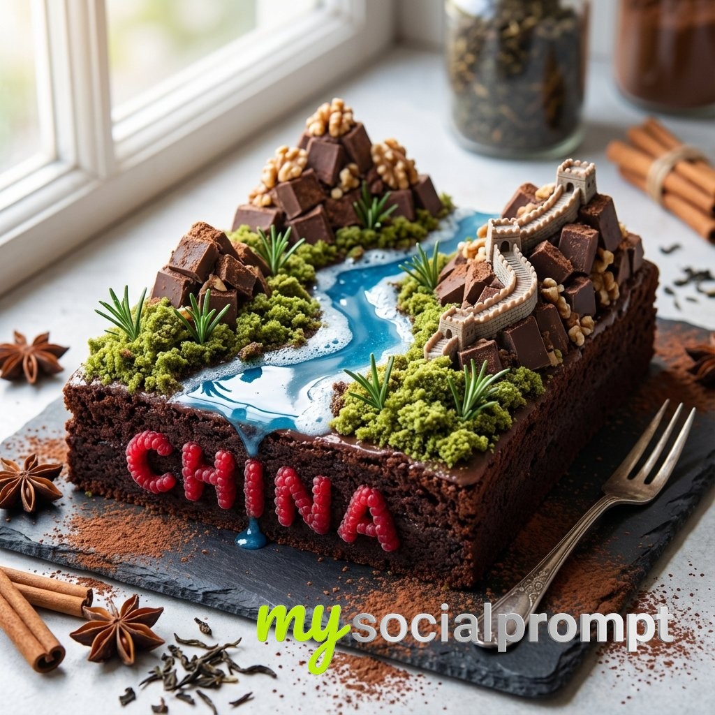 nanobanana prompt: Landscape Cake: Edible Terrain Masterpiece in Soft Bakery Light
