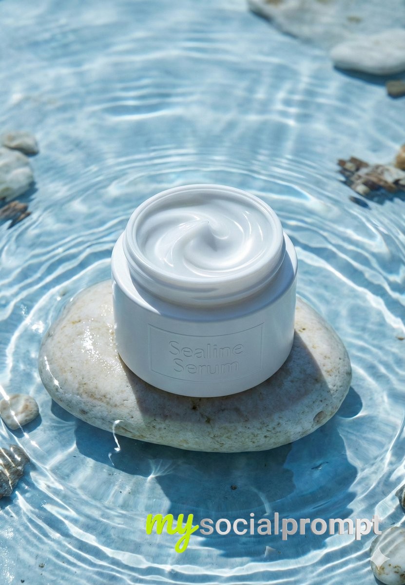 nanobanana prompt: Luxury Skincare Photography with Minimalist Composition 2