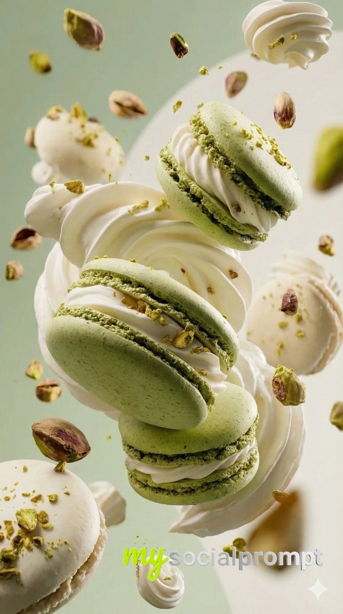 nanobanana prompt: Cinematic Food Photography — Playful Chic Suspended Dessert 2