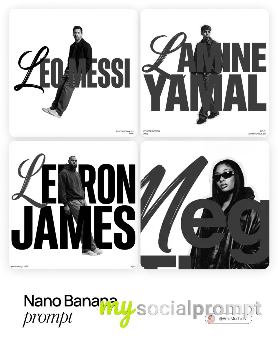 nanobanana prompt: Avant-Garde Streetwear Poster with Typographic Fusion
