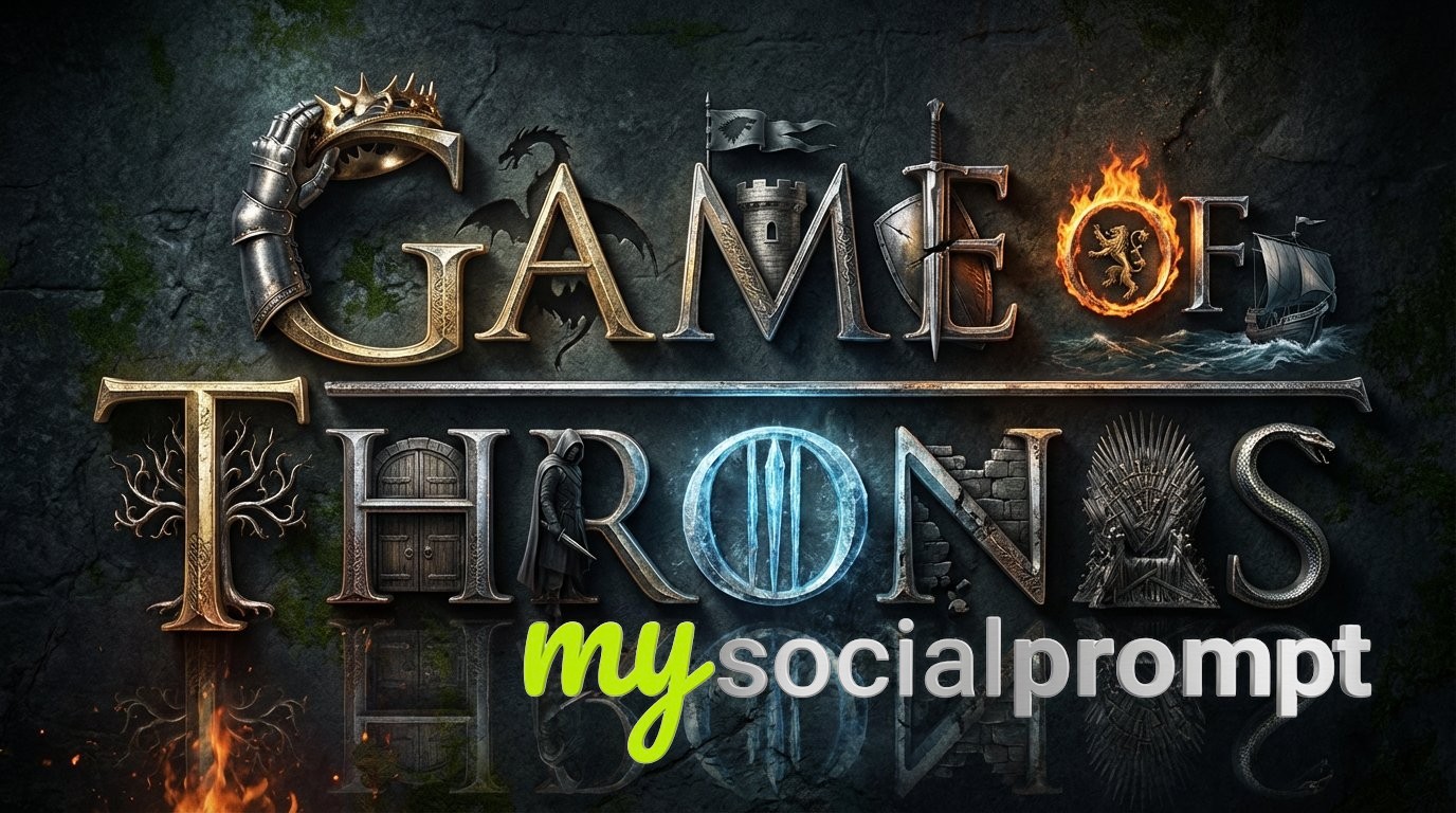 nanobanana prompt: Cinematic 3D Metallic Typography with Embedded Movie Scenes - AI Prompt Image 4