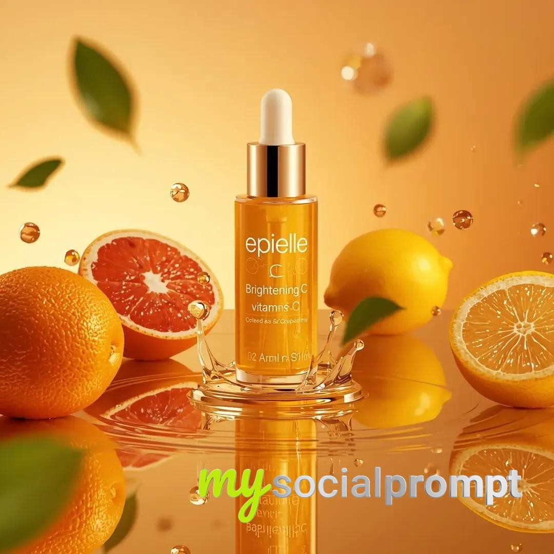 nanobanana prompt: Cinematic Skincare Product Photography with Golden Serum and Citrus 3