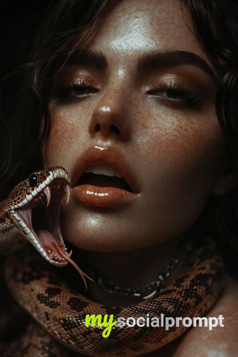 nanobanana prompt: Hyper-realistic Portrait with Cinematic Lighting & Snake Coil 2