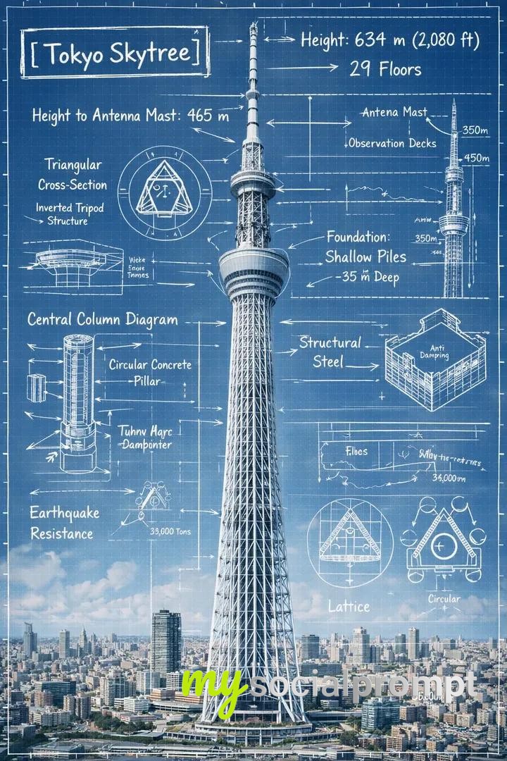 nanobanana prompt: Architectural Blueprint Infographic of [LANDMARK] 3