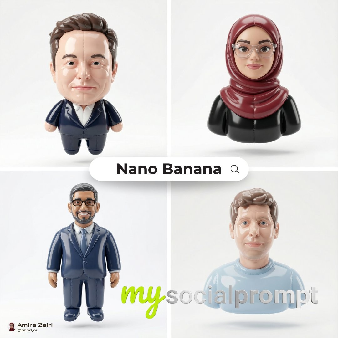 nanobanana prompt: Inflatable Character Design with Minimalist 3D Aesthetics