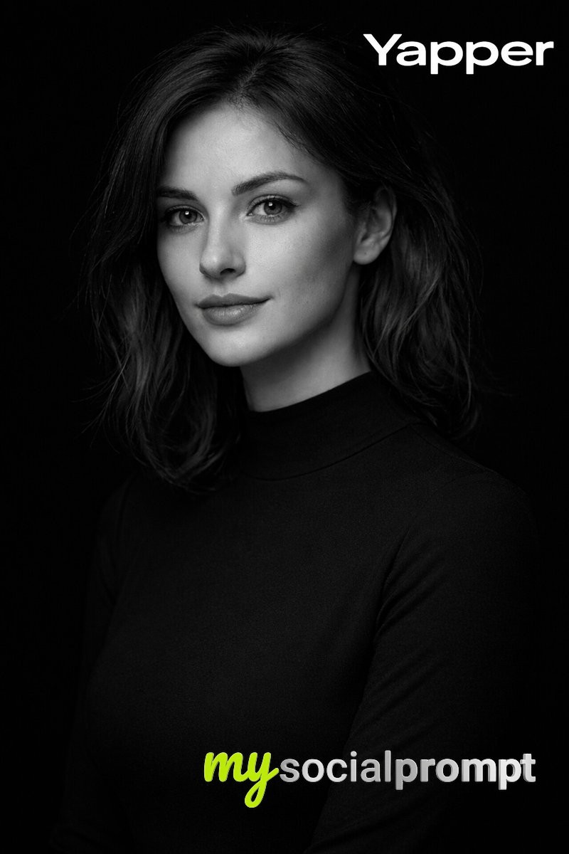 nanobanana prompt: High-Contrast Monochrome Portrait – Cinematic Fine-Art Editorial Style