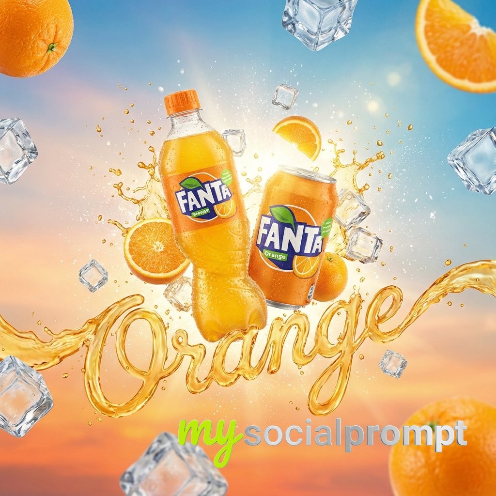 nanobanana prompt: Liquid Typography & Splash Advertising Visual for Premium Drinks 4