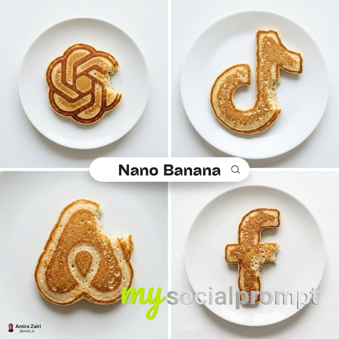 nanobanana prompt: Hyper-Realistic Food Photo: Pancake Brand Logo, Flat Lay, Commercial Aesthetic