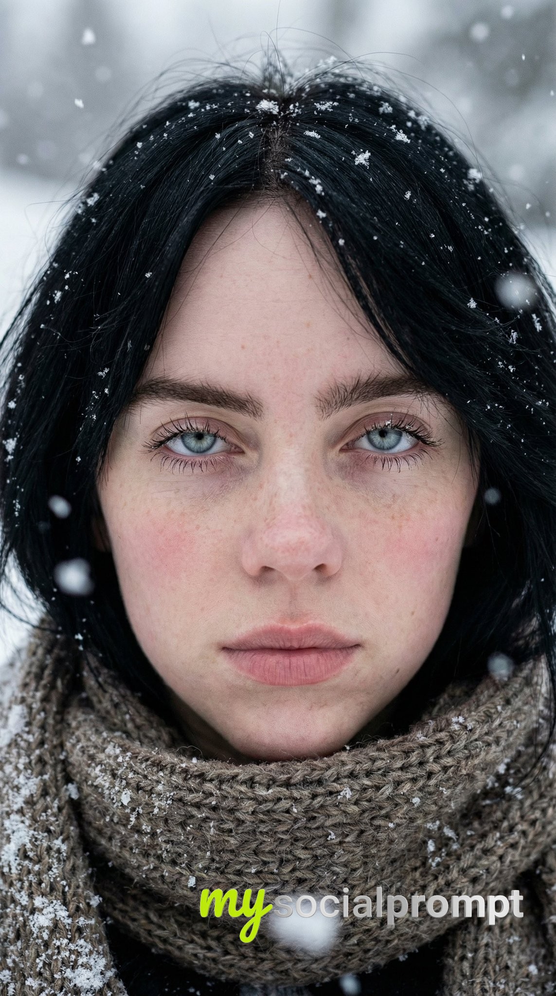nanobanana prompt: Hyper-realistic Winter Portrait with Cinematic Lighting 4