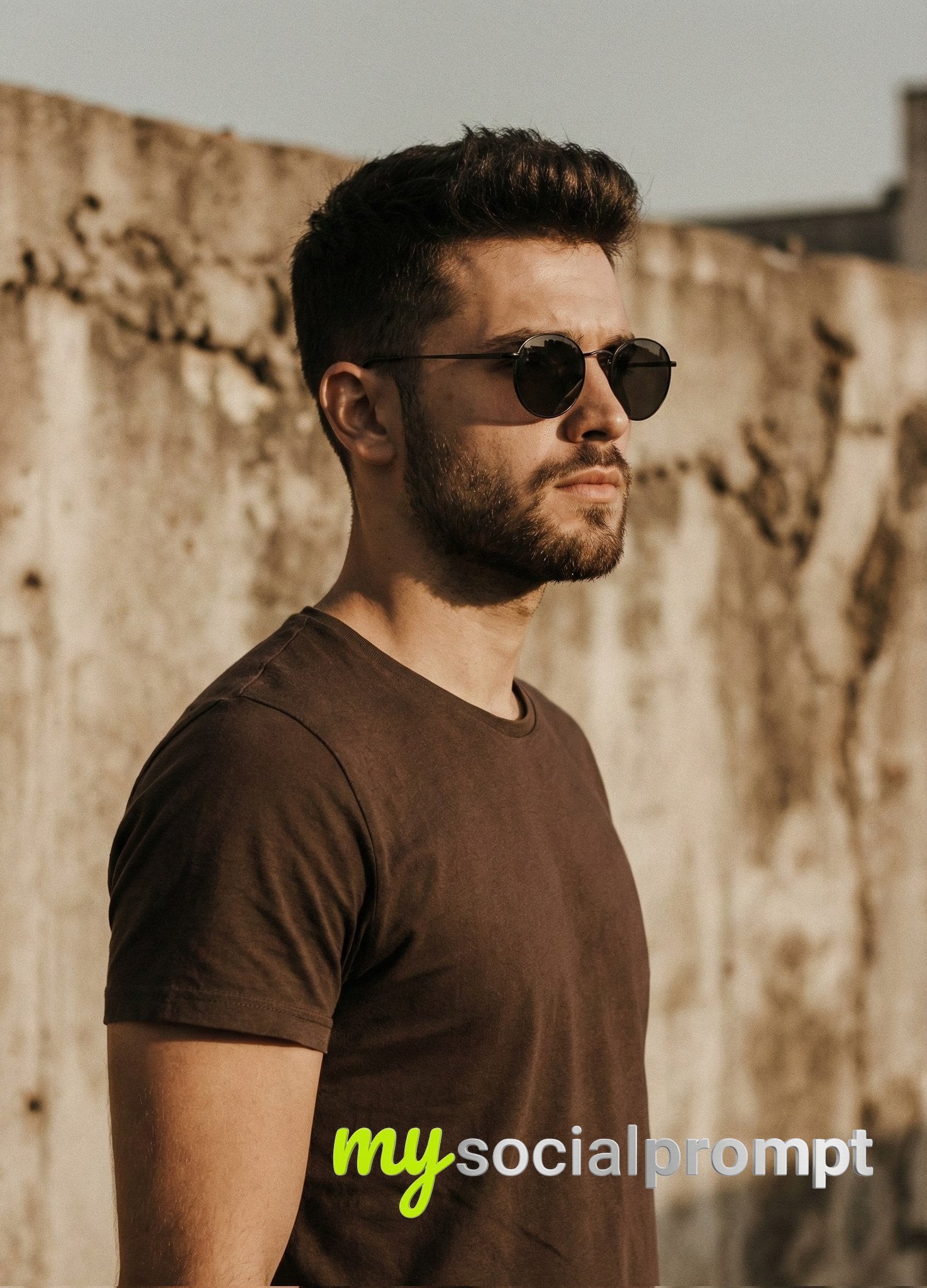 nanobanana prompt: Cinematic Portrait of Man in Side Profile with Golden Hour Lighting