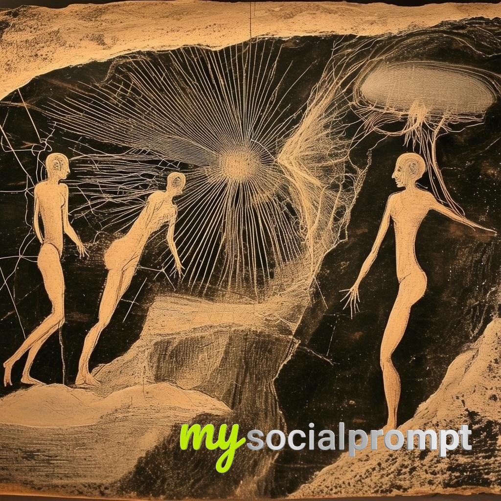 nanobanana prompt: Surrealist Cave Painting of Consciousness as Computation