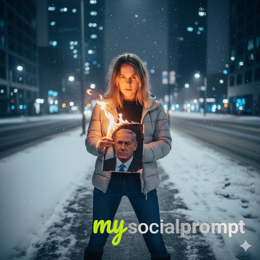 nanobanana prompt: Photorealistic Political Defiance with Cinematic Lighting