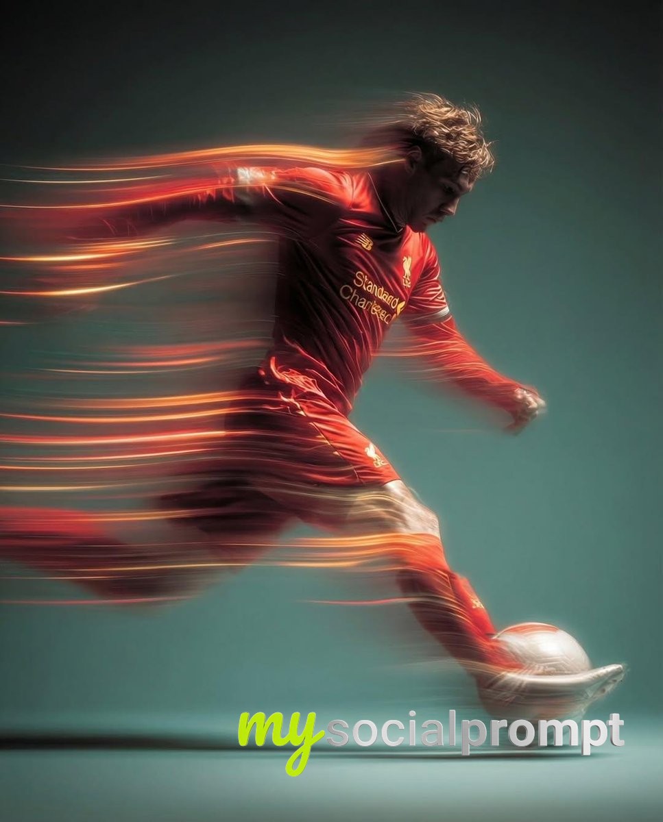 nanobanana prompt: Cinematic Soccer Motion with Dynamic Lighting & Gradient Backdrop 2