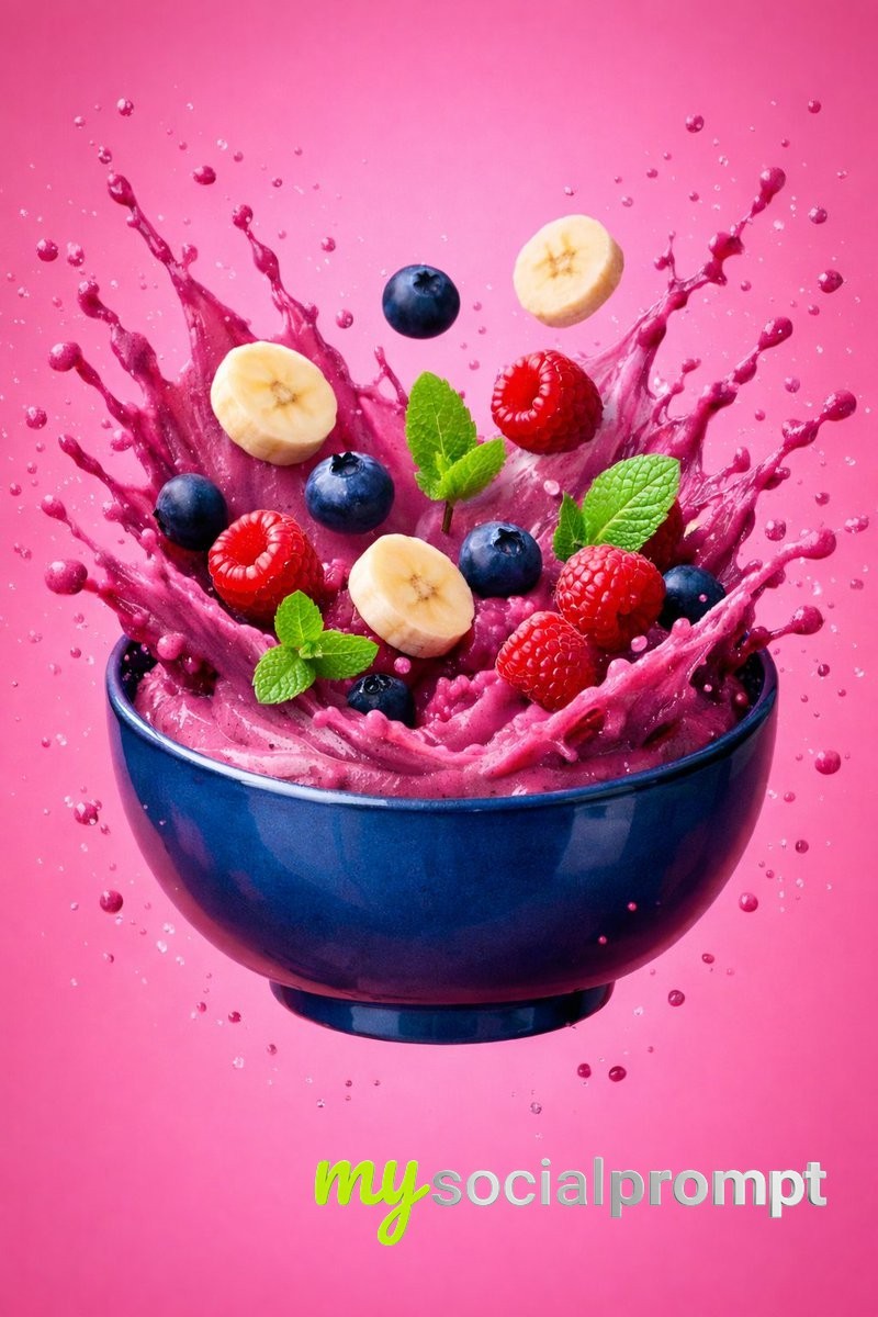 nanobanana prompt: Cinematic Food Photography with Floating Bowl & Hyper-realistic Textures - AI Prompt Image 3