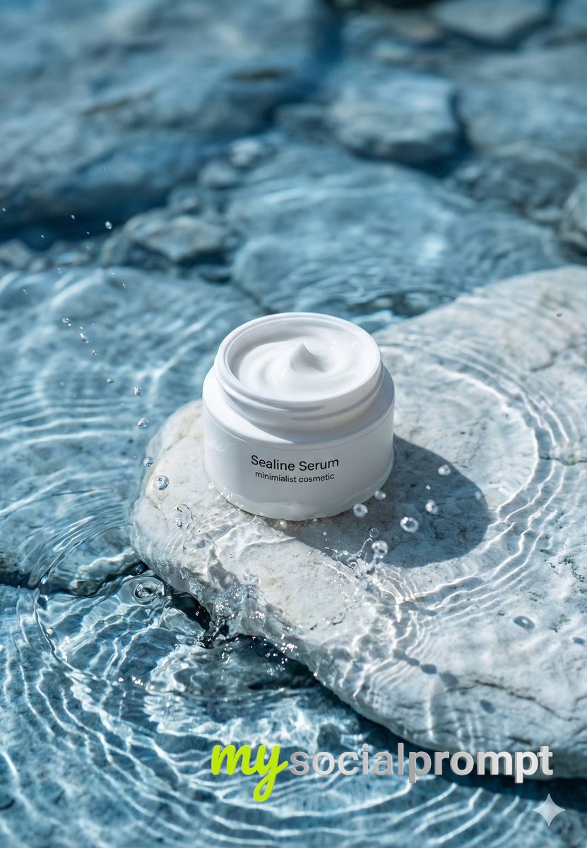 nanobanana prompt: Luxury Skincare Photography with Minimalist Composition
