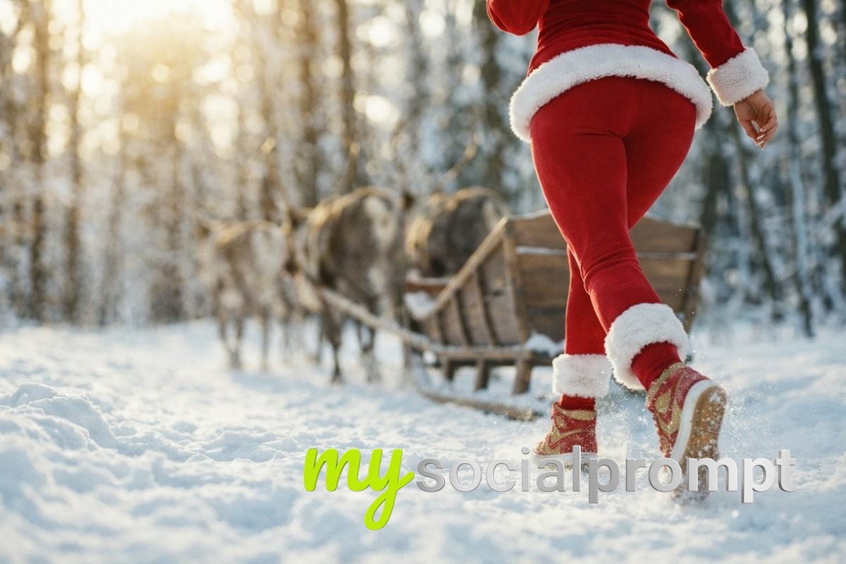nanobanana prompt: Cinematic Femme Fatale in Snow — Reindeer Chase Editorial