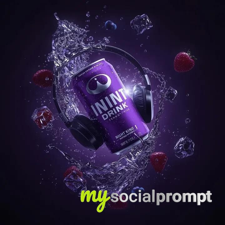 nanobanana prompt: Cinematic Energy Drink Photography with Dynamic Liquid Splashes 2