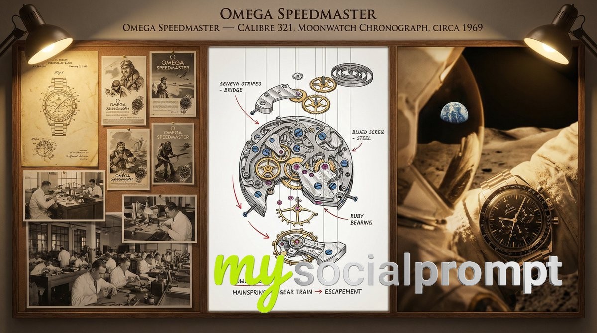 nanobanana prompt: Horological Documentation Board with Cinematic Lighting & Mechanical Precision
