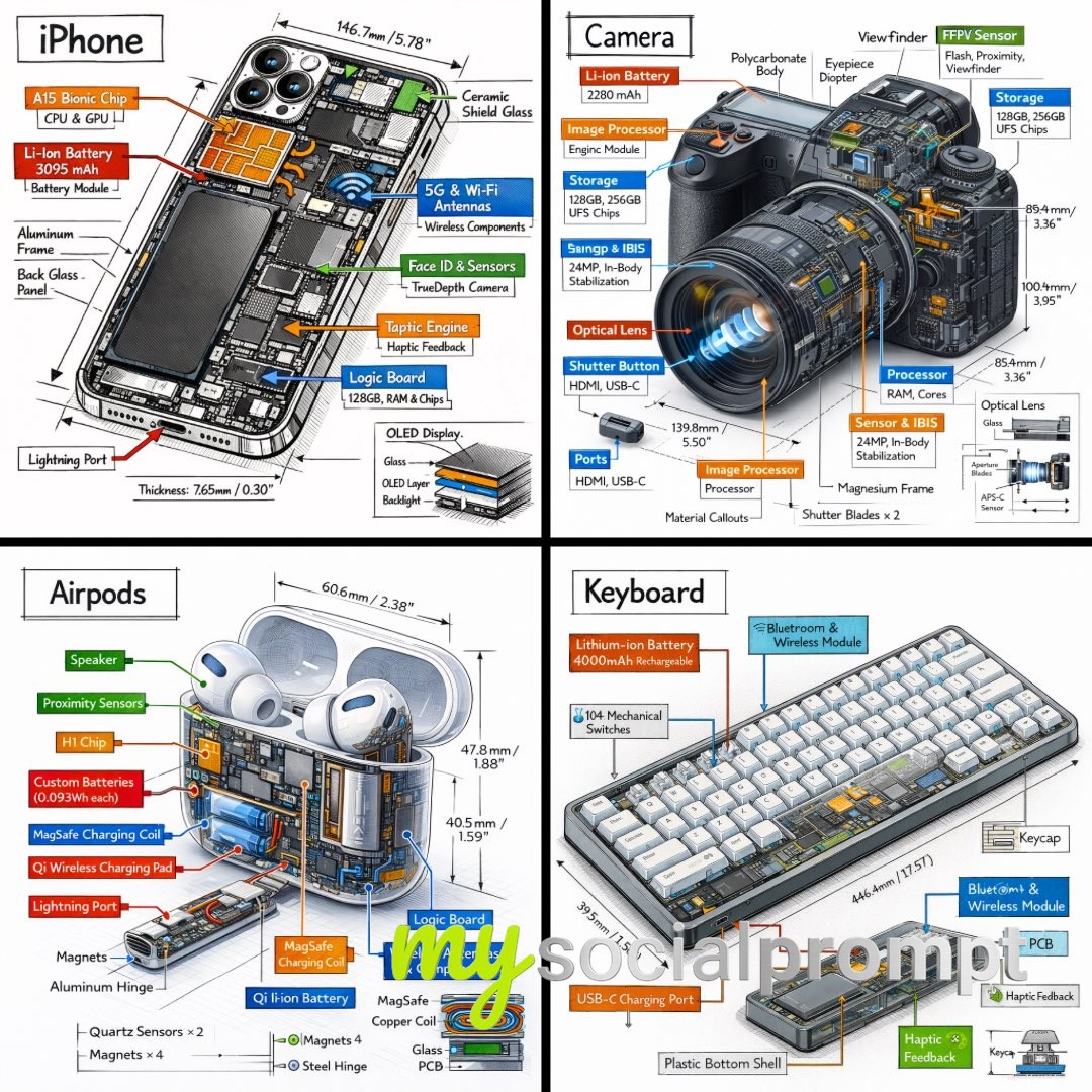 nanobanana prompt: Technical Infographic with Isometric 3D Perspective and Photoreal Render