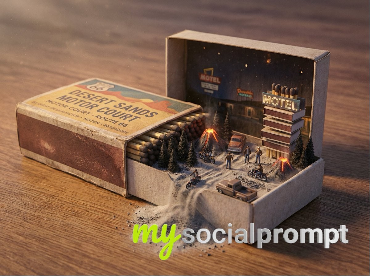 nanobanana prompt: Surreal Miniature World in Cinematic Macro Realism - AI Prompt Image 2