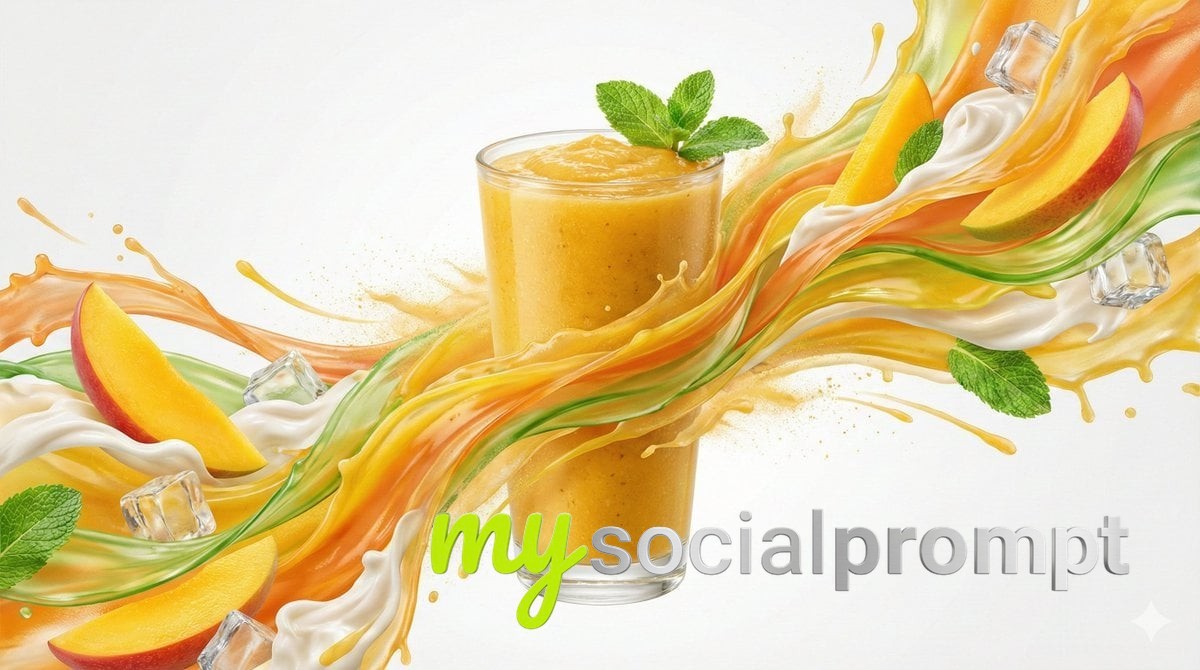 nanobanana prompt: Dynamic flavor wave of [FOOD] with energy ribbons and ingredient silhouettes 2
