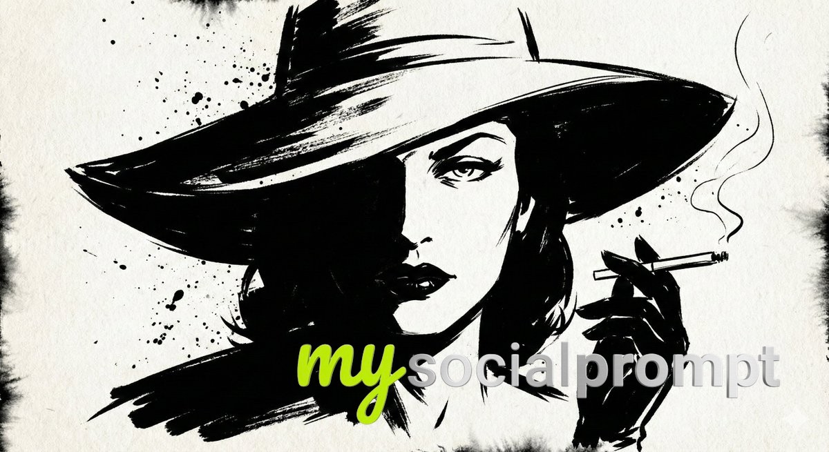 nanobanana prompt: Ink Noir Portrait with Cinematic Lighting & Graphic Novel Drama