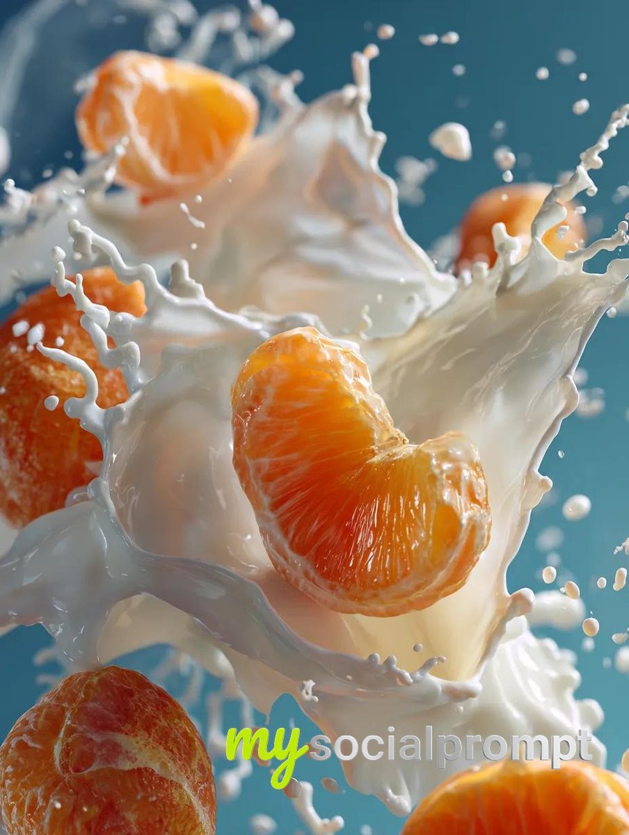 nanobanana prompt: Ultra-Realistic Citrus Splash with Cinematic Studio Lighting 4