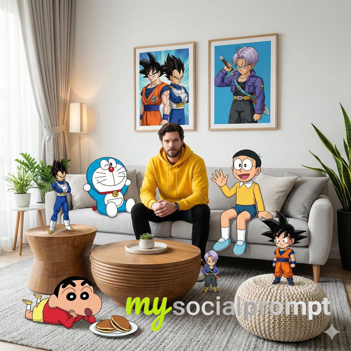 nanobanana prompt: Surreal Anime-Realism Interior with Cinematic Lighting & Mixed Media