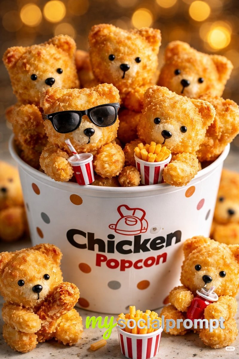 nanobanana prompt: Cinematic Food Photography with Anthropomorphic Snack Characters 2
